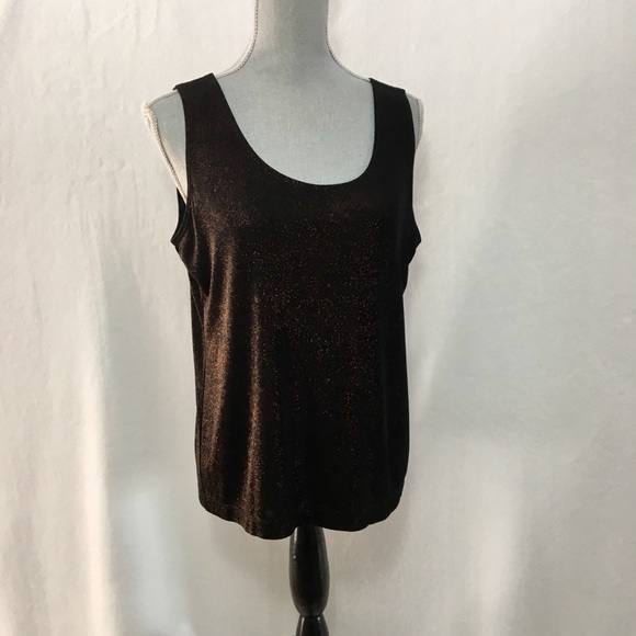 Chico's Tops - CHICO’S TRAVELERS Black/Bronze Sleeveless Knit Top